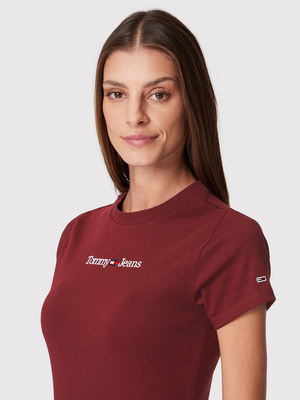 Tommy Jeans dámske vínové tričko - L (VLP)