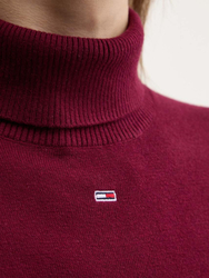 Tommy Jeans dámsky vínový rolák - L (VLP)