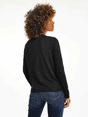 Tommy Jeans dámske čierne tričko s dlhým rukávom - S (BDS)
