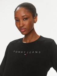 Tommy Jeans dámska čierna mikina Tonal Linear - S (BDS)