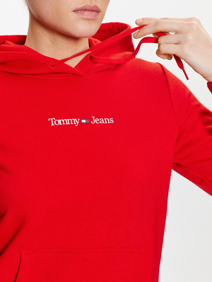 Tommy Jeans dámska červená mikina - L (XNL)