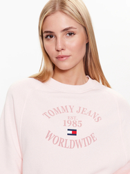 Tommy Jeans dámska ružová mikina WORLDWIDE - S (TJ9)