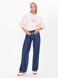 Tommy Jeans dámska ružová mikina WORLDWIDE - L (TJ9)
