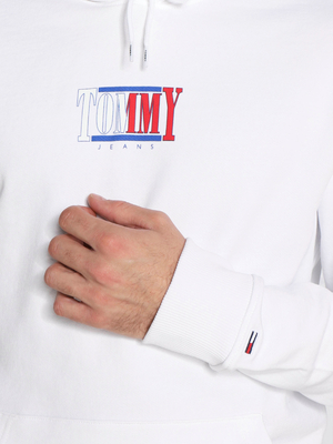 Tommy Jeans pánska biela mikina - M (YBR)