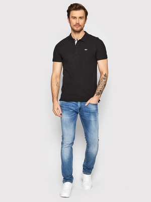 Tommy Jeans pánske čierne polo tričko - S (BDS)
