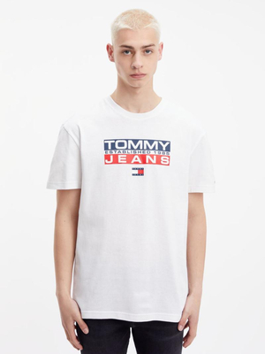 Tommy Jeans pánske biele tričko Athletic - S (YBR)