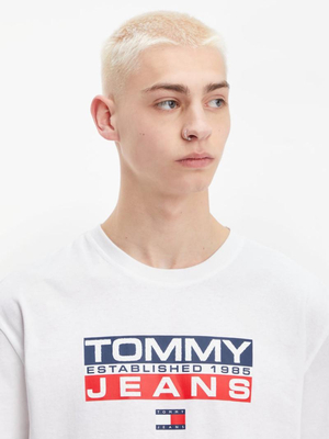 Tommy Jeans pánske biele tričko Athletic - S (YBR)