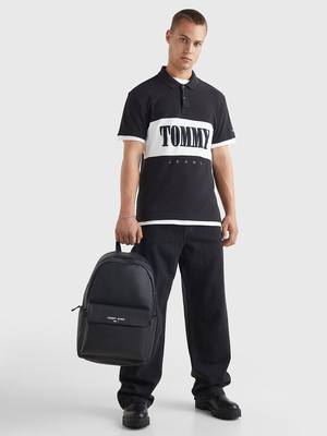 Tommy Jeans pánske čierne polo tričko - S (BDS)