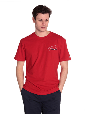 Tommy Jeans pánske červené tričko. - M (XNL)