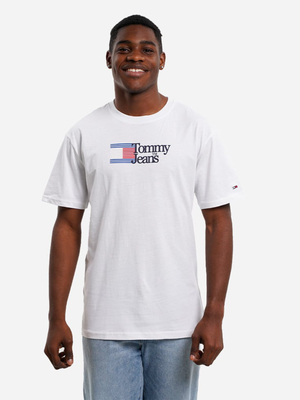 Tommy Jeans pánske biele tričko - L (YBR)