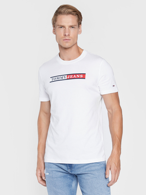 Tommy Jeans pánske biele tričko Essential - M (YBR)