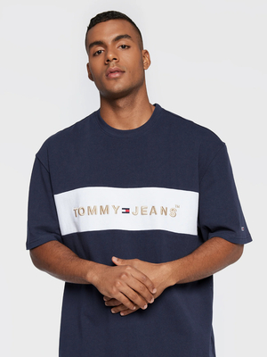 Tommy Jeans pánske tmavo modré tričko - L (C87)