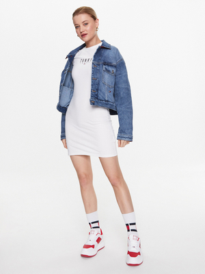 Tommy Jeans dámske biele šaty - S (YBR)
