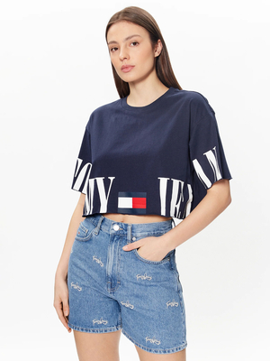 Tommy Jeans dámske tmavo modré tričko - XS (C87)