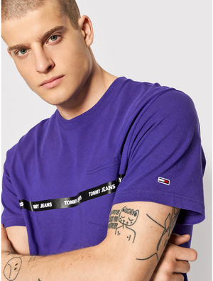 Tommy Jeans pánske fialové tričko Branded - L (VQ6)