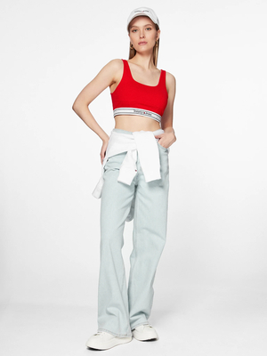 Tommy Jeans dámsky červený top - M (XNL)