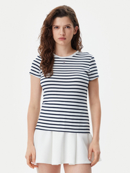 Tommy Jeans dámske pruhované tričko - XS (0FC)