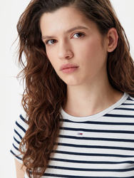 Tommy Jeans dámske pruhované tričko - XS (0FC)