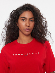 Tommy Jeans dámske červené tričko - S (XNL)