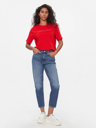 Tommy Jeans dámske červené tričko - S (XNL)