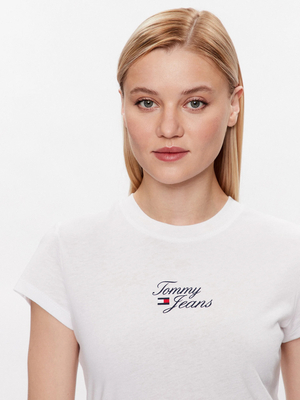 Tommy Jeans dámske biele tričko - XS (YBR)