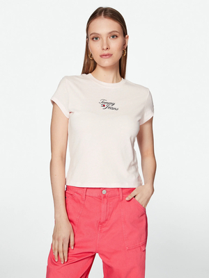 Tommy Jeans dámske svetlo ružové tričko - XS (TJ9)