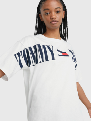 Tommy Jeans dámske biele tričko - XS (YBR)
