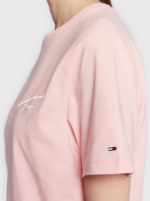 Tommy Jeans dámske ružové tričko SIGNATURE - XS (TG0)