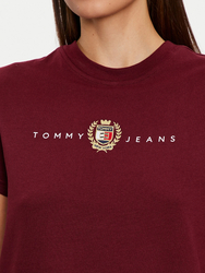 Tommy Jeans dámske vínové tričko - L (VLP)