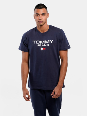 Tommy Jeans pánske tmavomodré tričko - XXL (C87)