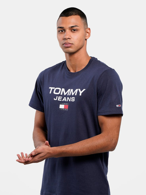 Tommy Jeans pánske tmavomodré tričko - XXL (C87)