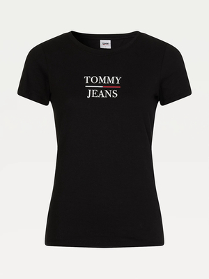 Tommy Jeans dámske čierne tričko Essential - XS (BDS)