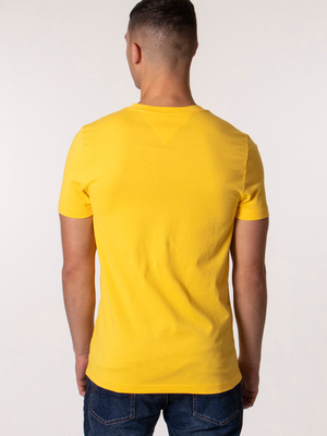 Tommy Hilfiger pánske žlté tričko Logo - M (ZFM)