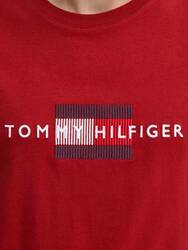 Tommy Hilfiger pánske tmavo červené tričko - M (XNN)