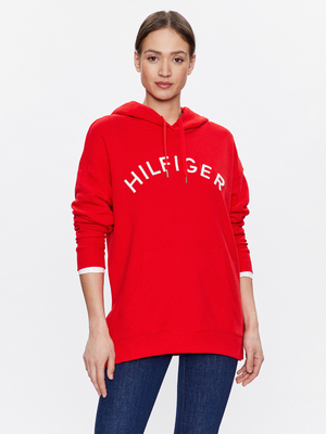 Tommy Hilfiger dámska červená mikina - XS (SNE)