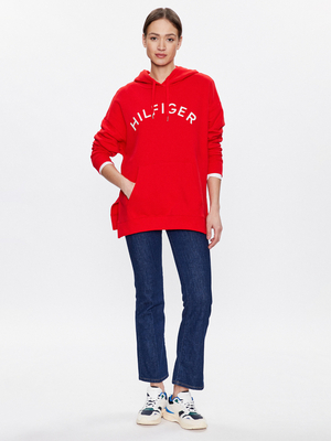 Tommy Hilfiger dámska červená mikina - S (SNE)