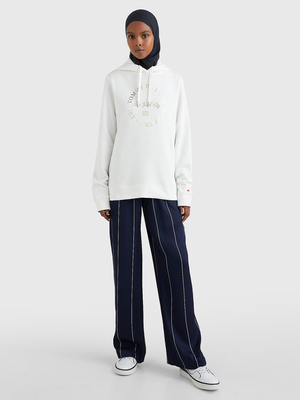 Tommy Hilfiger dámska biela mikina - S (YBL)