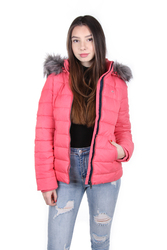 Tommy Hilfiger dámska sýto ružová zimná bunda Essential