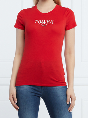 Tommy Jeans dámske červené tričko - M (XNL)