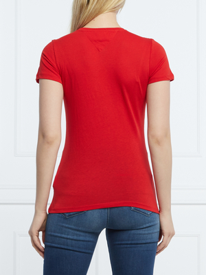 Tommy Jeans dámske červené tričko - M (XNL)