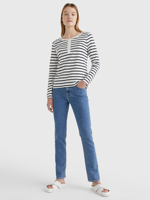 Tommy Hilfiger dámske pruhované tričko - L (0AC)