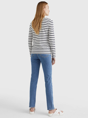 Tommy Hilfiger dámske pruhované tričko - L (0AC)