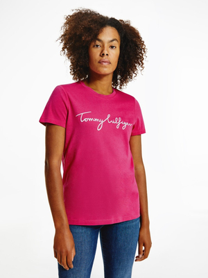 Tommy Hilfiger dámske ružové tričko - XS (TZO)