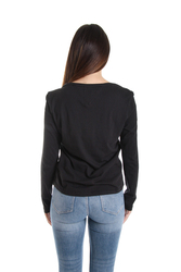 Tommy Hilfiger dámske čierne tričko s dlhým rukávom - XS (BBU)