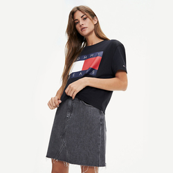Tommy Hilfiger dámske čierne tričko Tommy - S (BBU)
