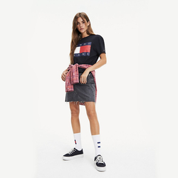 Tommy Hilfiger dámske čierne tričko Tommy - S (BBU)