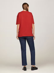Tommy Hilfiger dámske červené tričko - XXS (XNN)