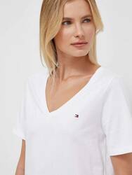 Tommy Hilfiger dámske biele tričko - XXS (YCF)