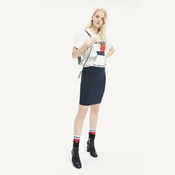 Tommy Hilfiger dámske biele tričko Tommy - XS (YA2)