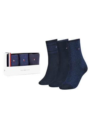 Tommy Hilfiger dámske modré ponožky 3 pack - 35 (001)